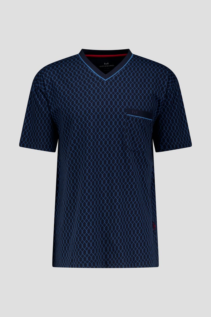 Pyjama bleu marine avec short de Götzburg pour Hommes