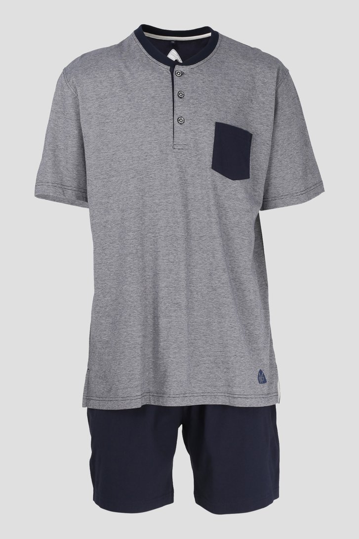 Pyjama bleu marine avec T-shirt et short de Liberty Island pour Hommes