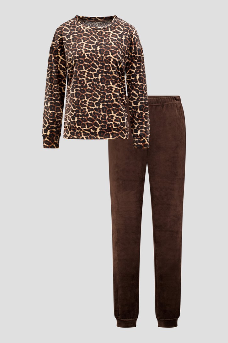Productfoto 1 van Pyjama in velours met luipaardprint door Liberty Island voor Dames
