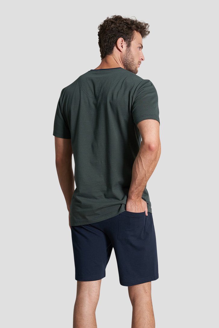 Pyjama vert avec T-shirt et short de Tom Tailor pour Hommes