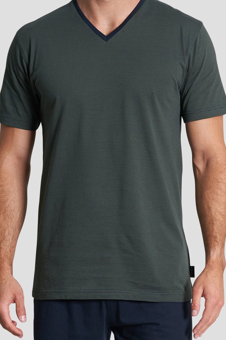 Pyjama vert avec T-shirt et short de Tom Tailor pour Hommes