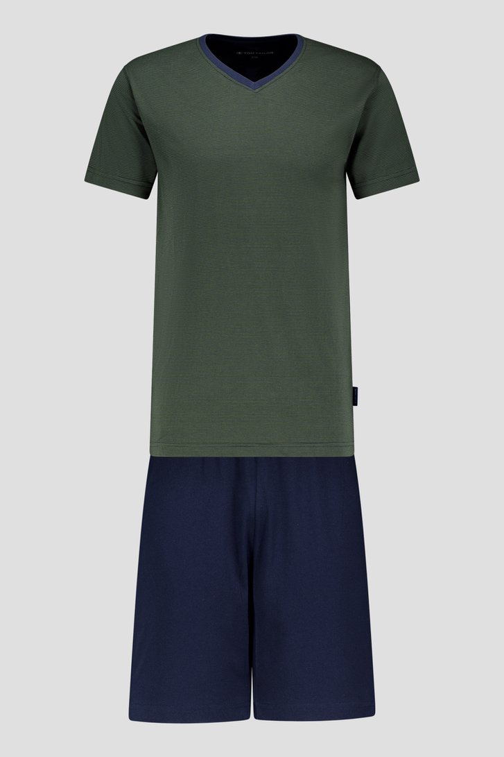 Pyjama vert avec T-shirt et short de Tom Tailor pour Hommes