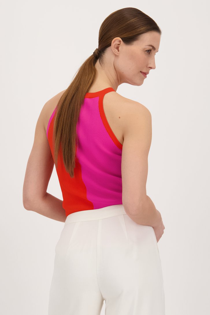 Ribgebreid topje met colour block - Louise x Tine van Louise voor Dames