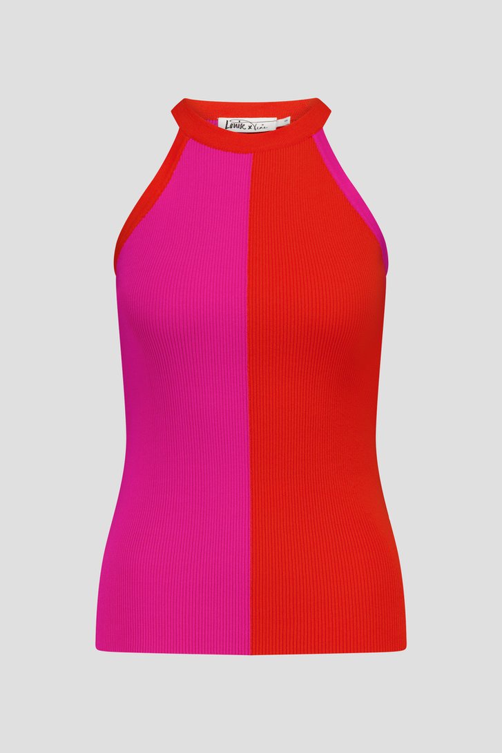 Ribgebreid topje met colour block - Louise x Tine van Louise voor Dames
