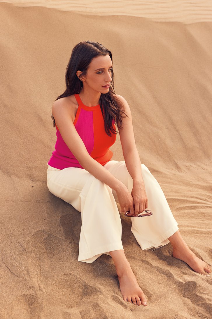 Ribgebreid topje met colour block - Louise x Tine van Louise voor Dames