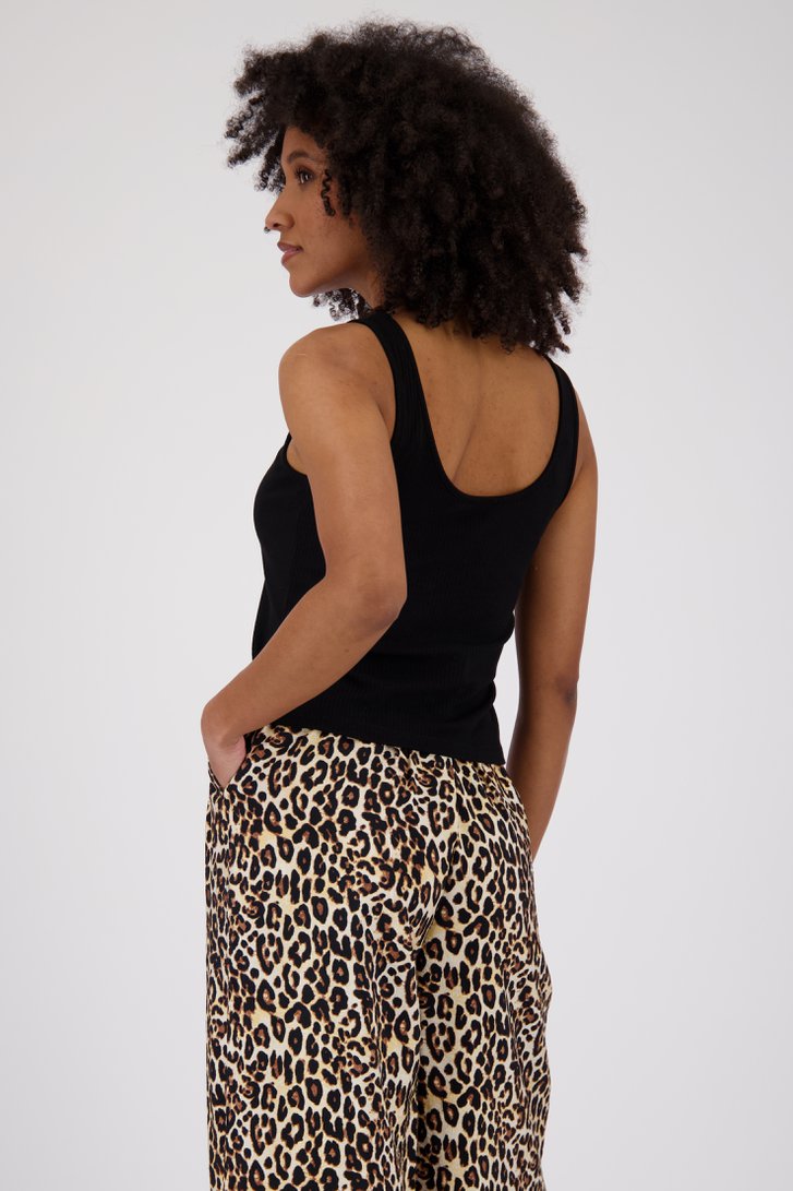 Ribgebreide zwarte top  van Louise voor Dames