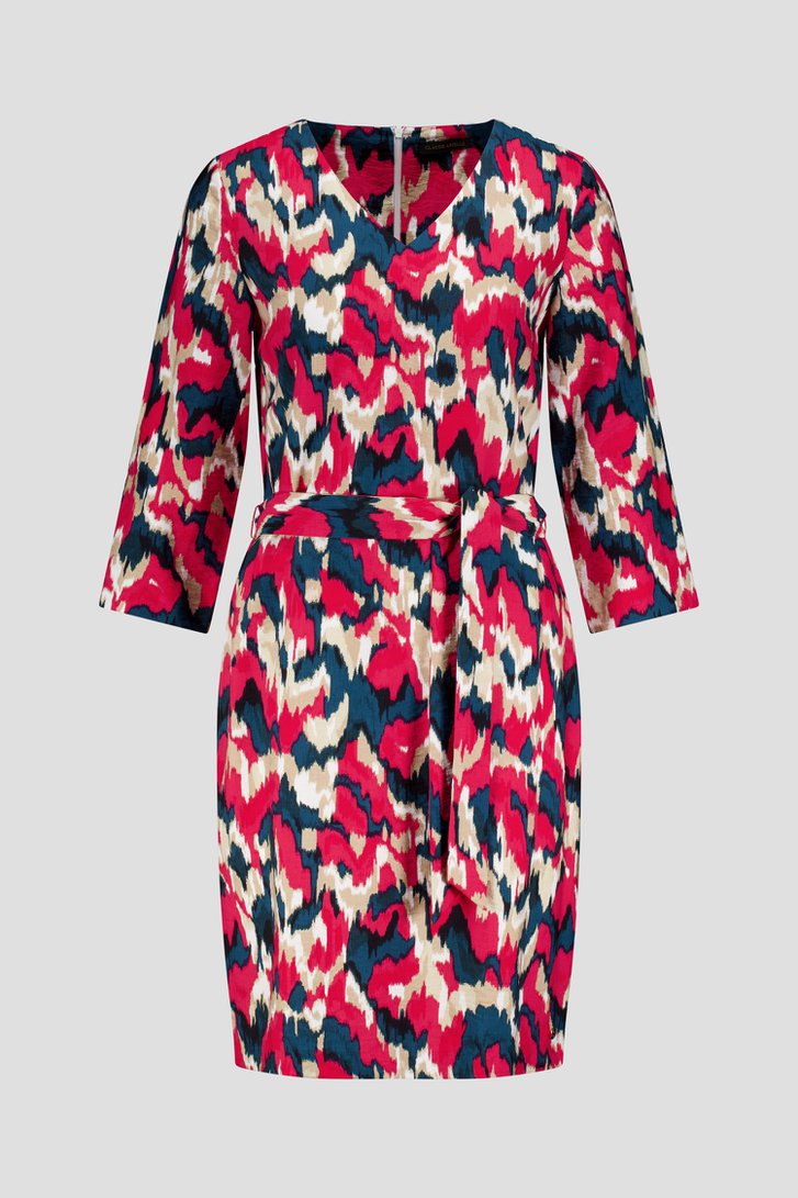 Photo produit 1 de Robe à imprimé graphique rouge et vert de Claude Arielle pour Femmes