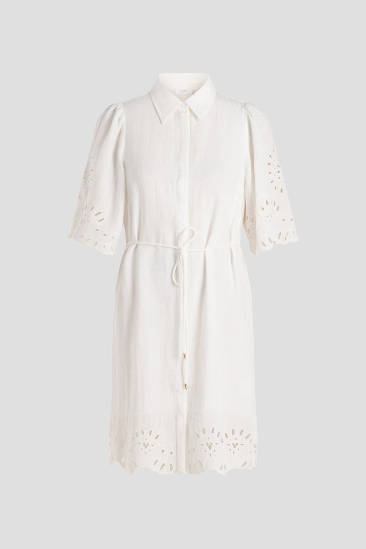 Photo produit 1 de Robe blanche avec broderie anglaise de Yest Curve pour Femmes