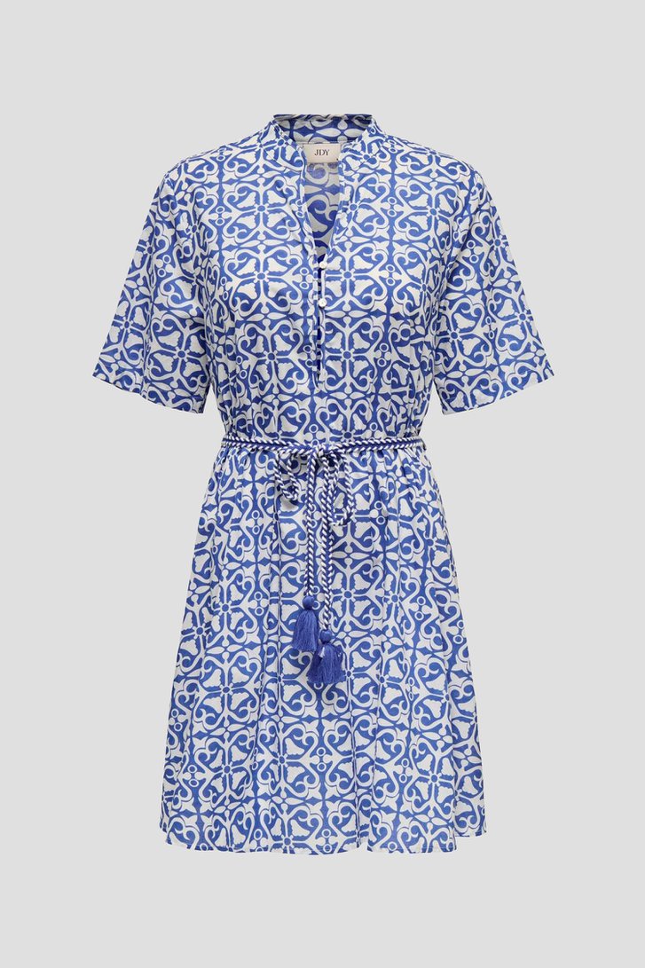 Robe bleue à imprimé blanc et ceinture à nœud de JDY pour Femmes