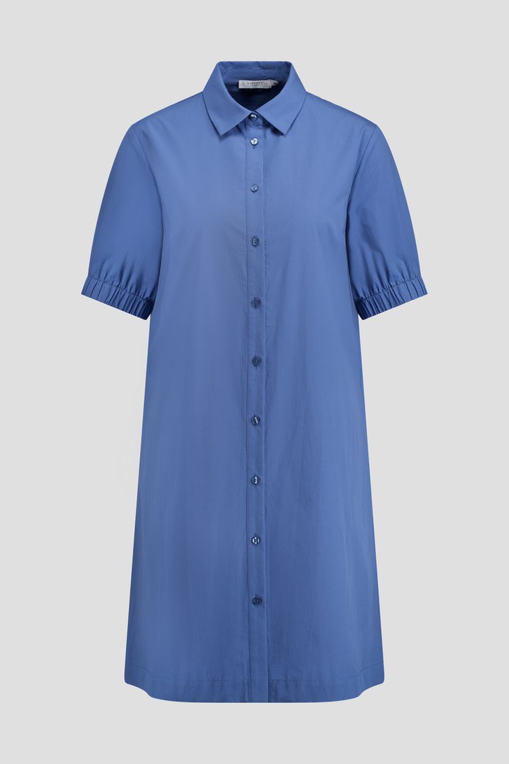 Photo produit 1 de Robe bleue à longue patte de boutonnage de Liberty Island pour Femmes
