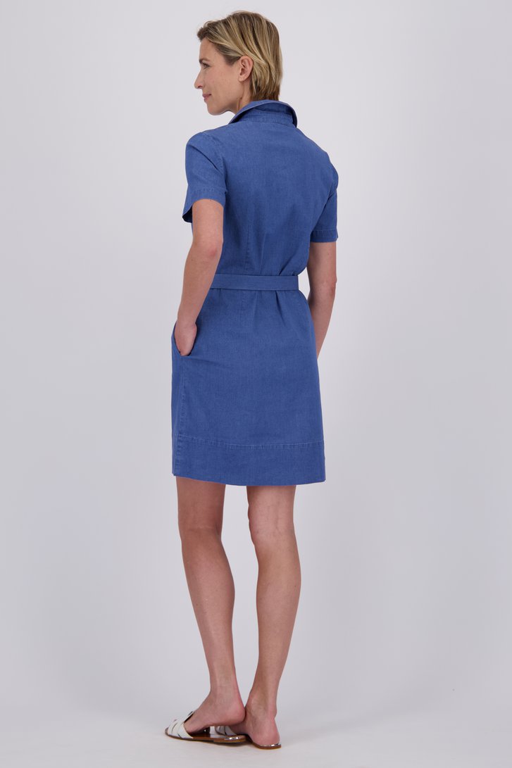 Robe bleue à manches courtes de Claude Arielle pour Femmes