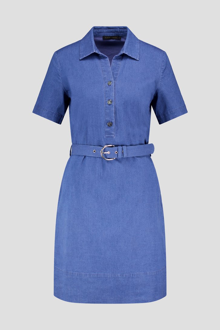Robe bleue à manches courtes de Claude Arielle pour Femmes