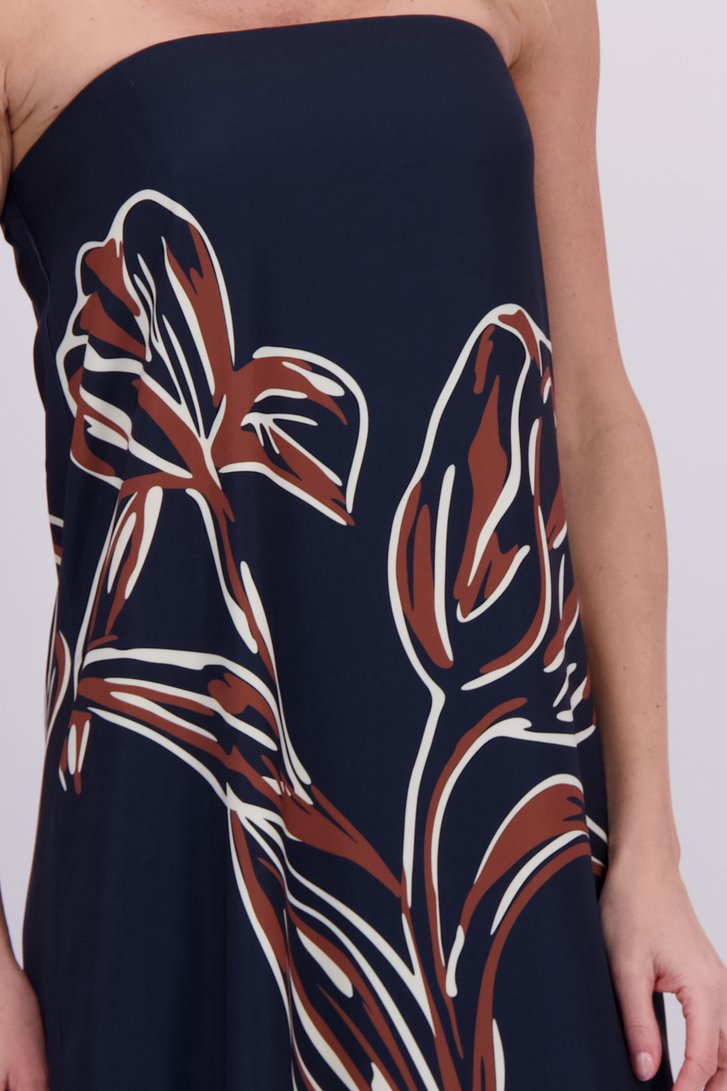 Détail de Robe bustier bleue imprimée  de AC by Annelien Coorevits pour Femmes