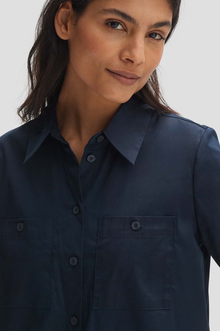 Robe chemise à manches courtes bleu foncé de Opus pour Femmes