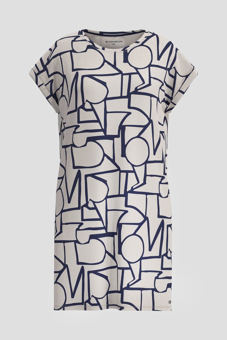Photo produit 1 de Robe de nuit beige avec imprimé bleu de Tom Tailor pour Femmes