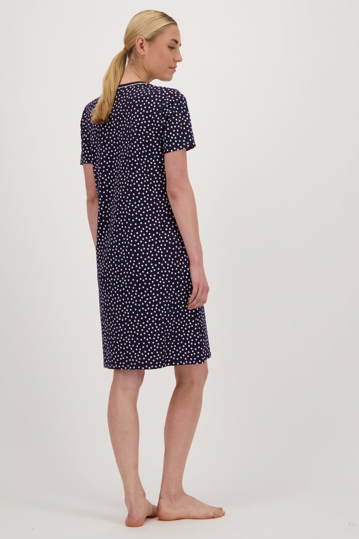Robe de nuit bleu marine avec motif à pois de Götzburg pour Femmes