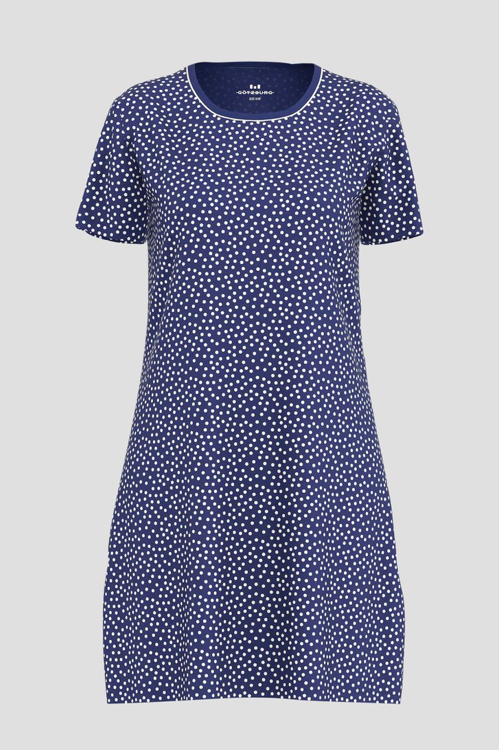 Robe de nuit bleu marine avec motif à pois de Götzburg pour Femmes