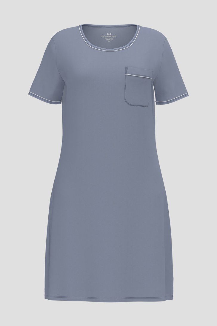 Robe de nuit bleue à manches courtes de Liberty Island pour Femmes
