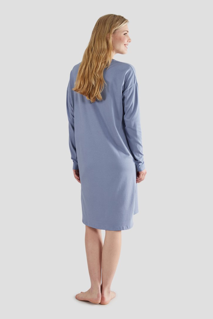 Robe de nuit bleue à manches longues de Tom Tailor pour Femmes