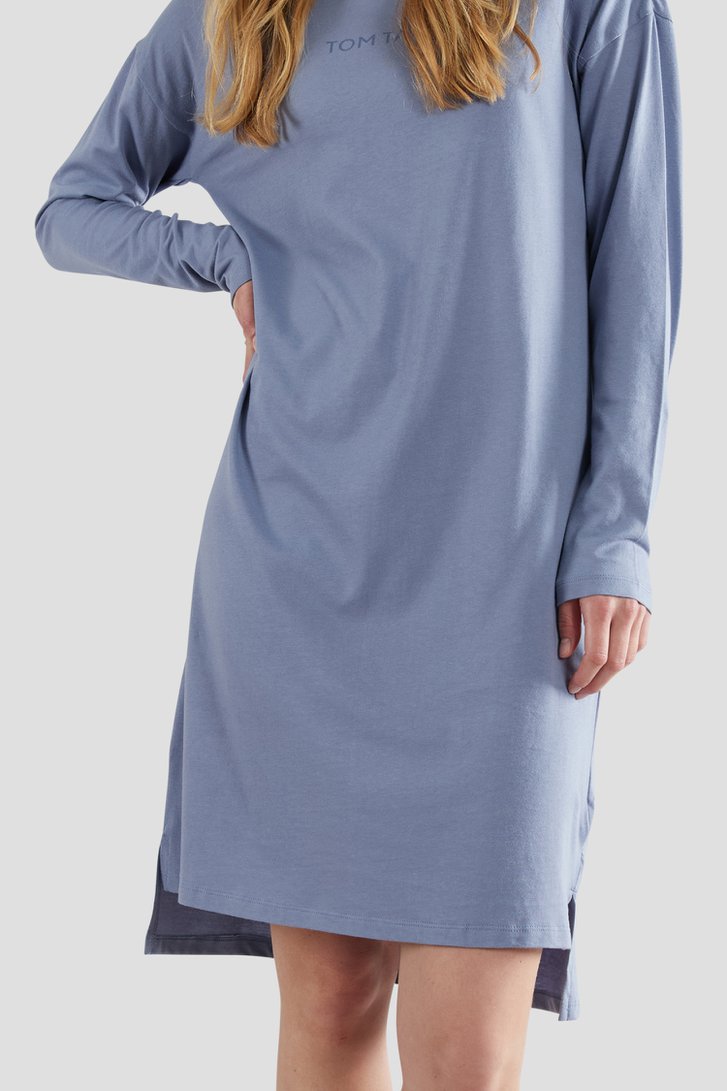 Robe de nuit bleue à manches longues de Tom Tailor pour Femmes