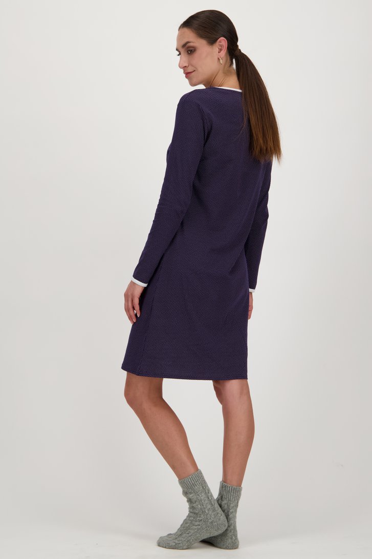 Robe de nuit bleue avec un fin motif à pois de Götzburg pour Femmes