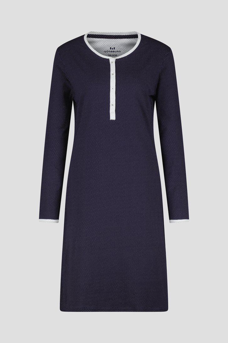 Robe de nuit bleue avec un fin motif à pois de Götzburg pour Femmes