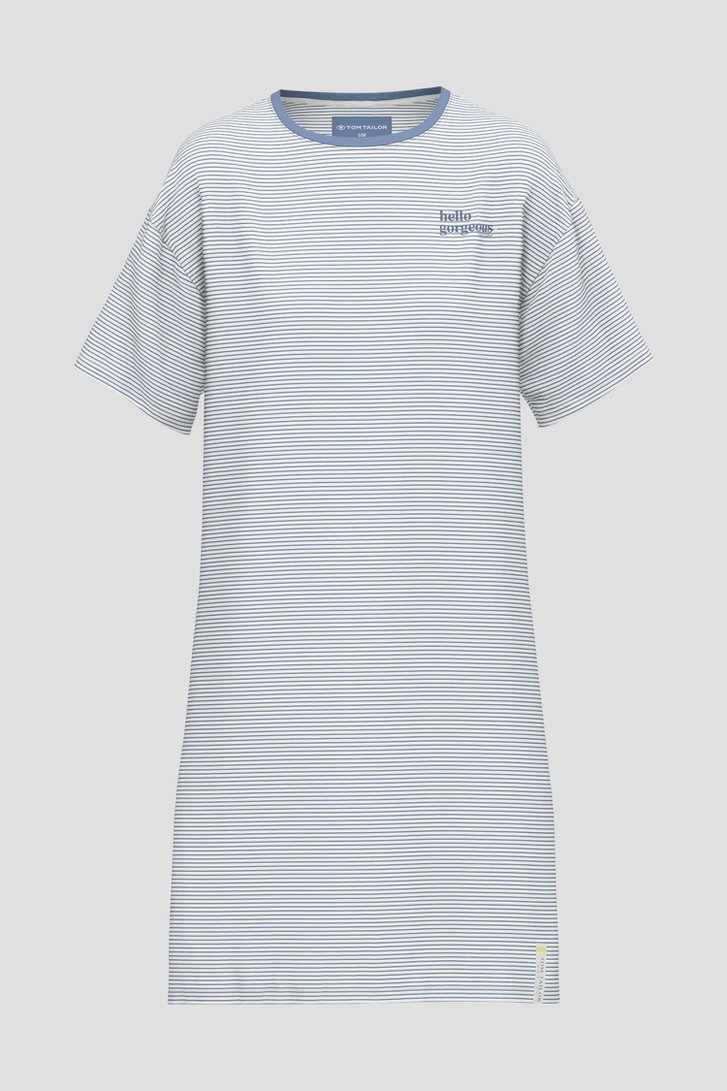 Robe de nuit rayée bleu et blanc de Tom Tailor pour Femmes
