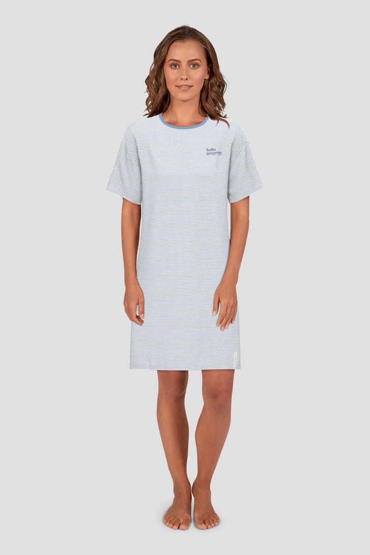 Robe de nuit rayée bleu et blanc de Tom Tailor pour Femmes