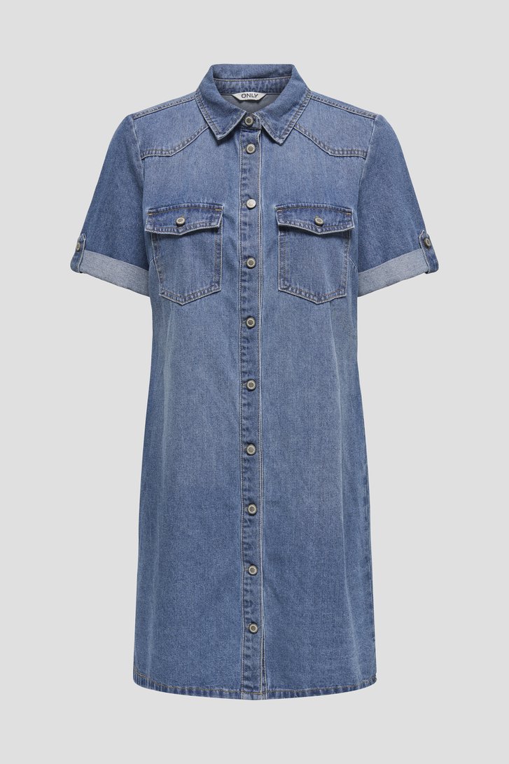 Photo produit 1 de Robe en jean bleu à manches courtes de ONLY Carmakoma pour Femmes