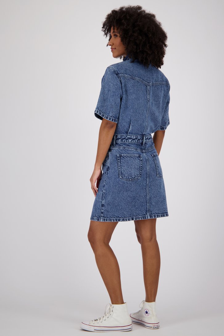 Robe en jean bleue à manches courtes de Louise pour Femmes