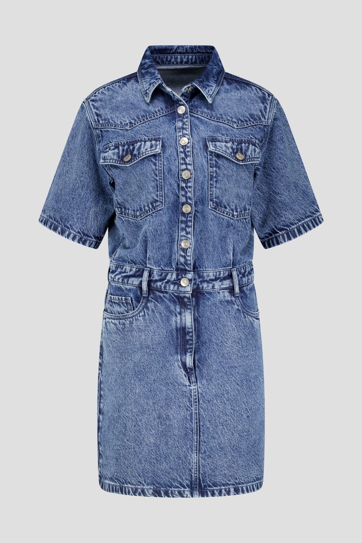 Robe en jean bleue à manches courtes de Louise pour Femmes