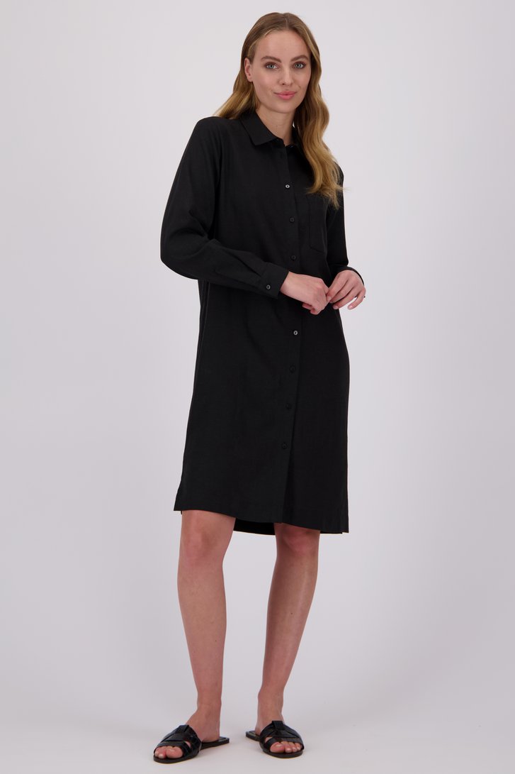 Robe en lin noir de Liberty Island pour Femmes