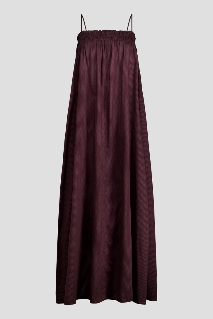 Photo produit 1 de Robe longue brune à motif rayé de Louise pour Femmes