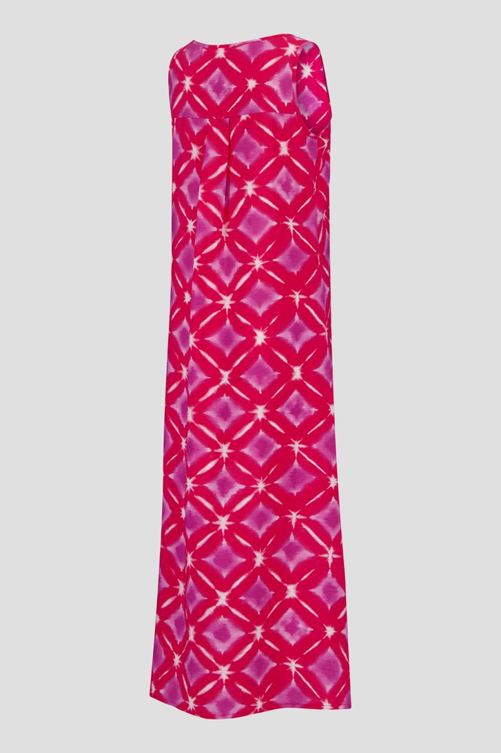 Robe longue rouge avec imprimé aquarelle violet de Libelle pour Femmes