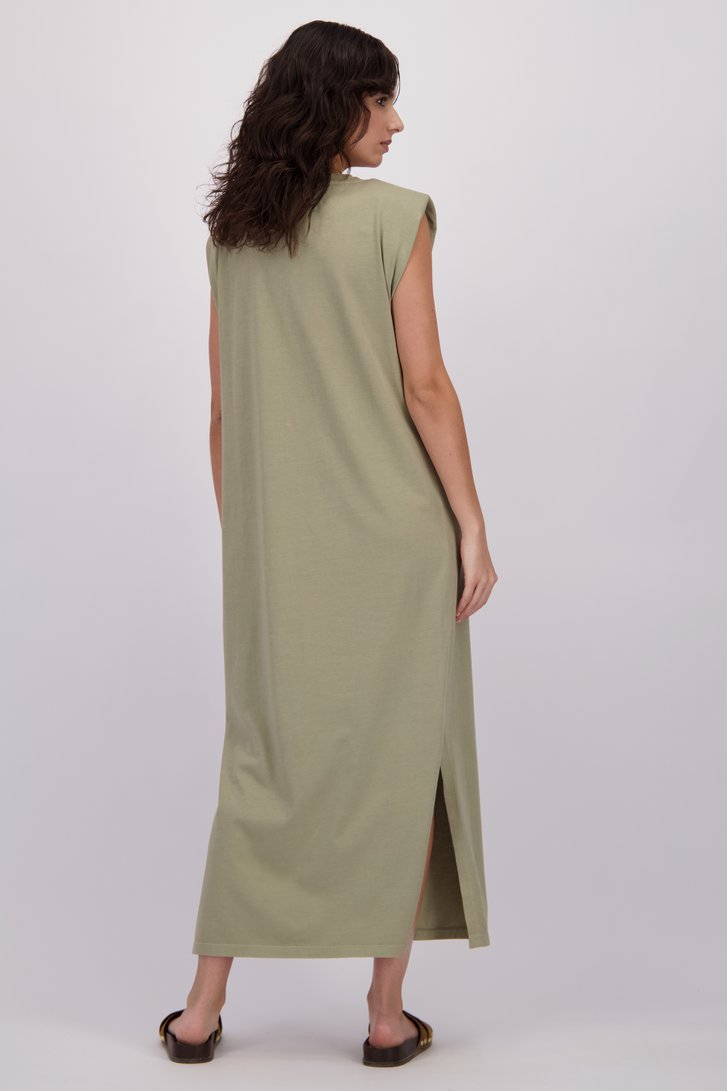 Le dos de Robe longue vert grisé de Louise pour Femmes