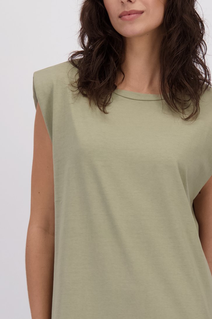 Détail de Robe longue vert grisé de Louise pour Femmes