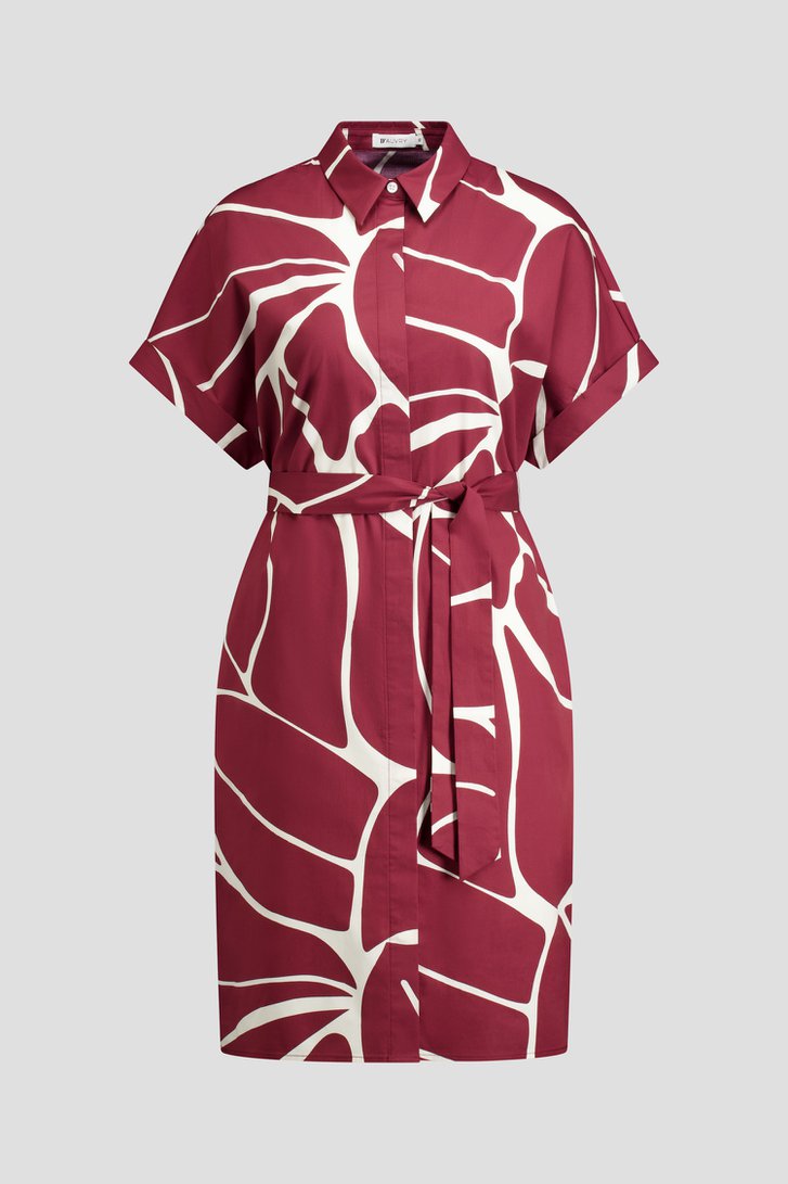 Photo produit 1 de Robe midi bordeaux à imprimé graphique de D'Auvry pour Femmes