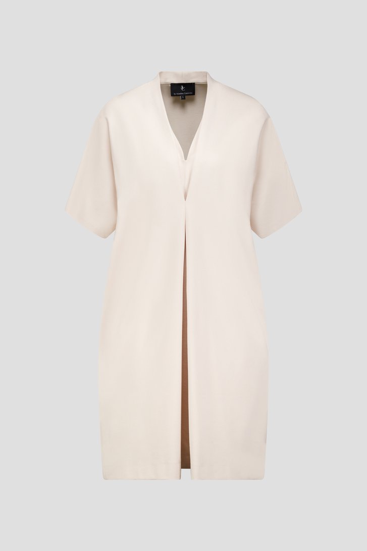 Photo produit 1 de Robe midi écru à double col en V de AC by Annelien Coorevits pour Femmes