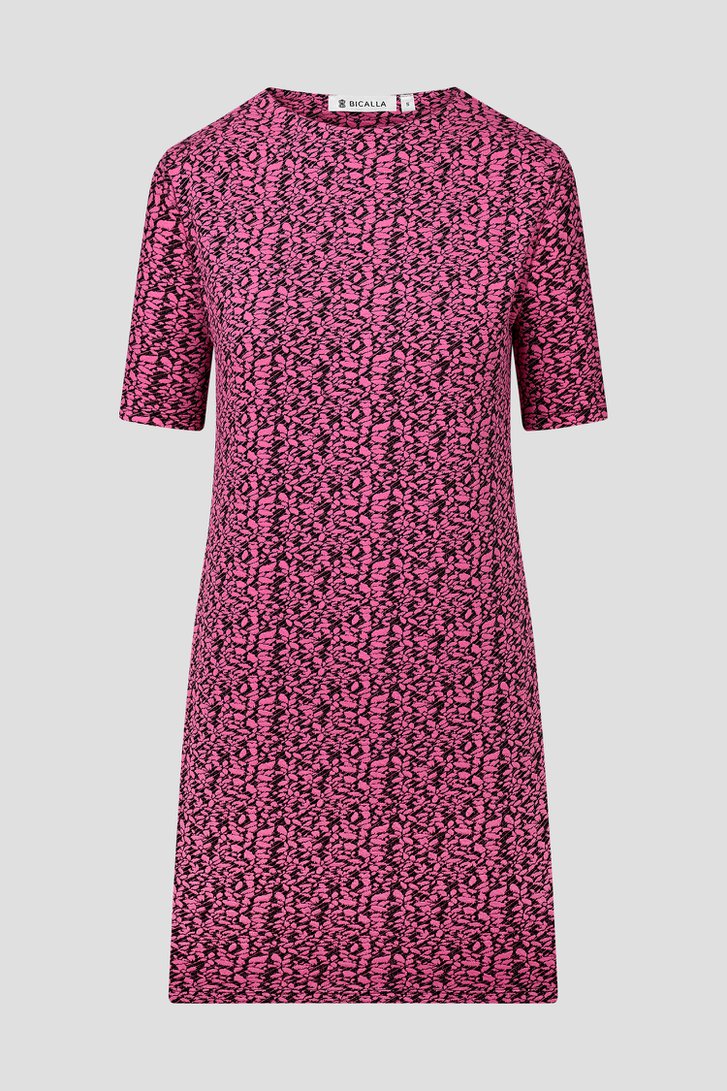 Robe noire à pois roses de Bicalla pour Femmes