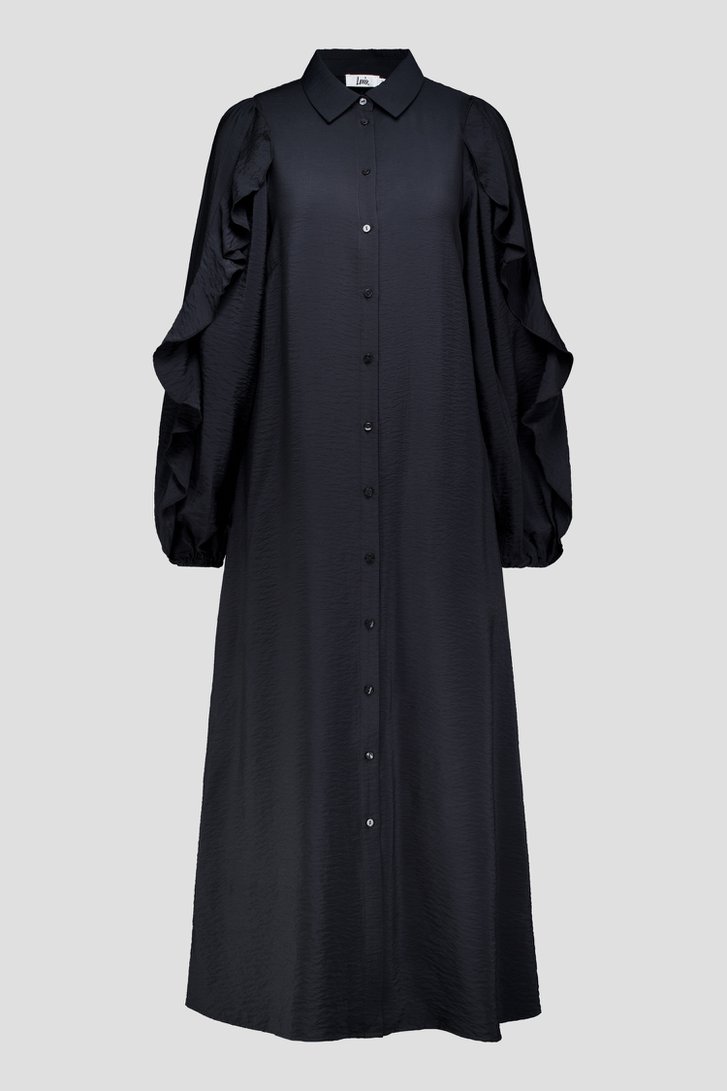 Photo produit 1 de Robe noire à volants de Louise pour Femmes