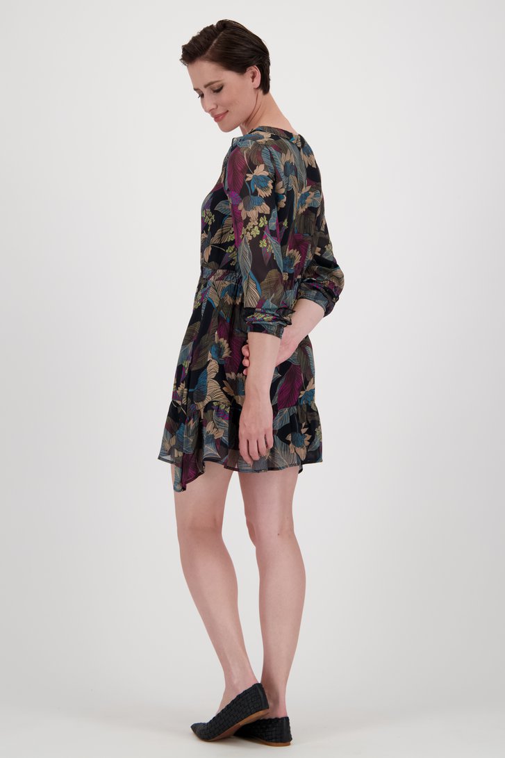 Robe noire avec imprimé feuillage de More & More pour Femmes