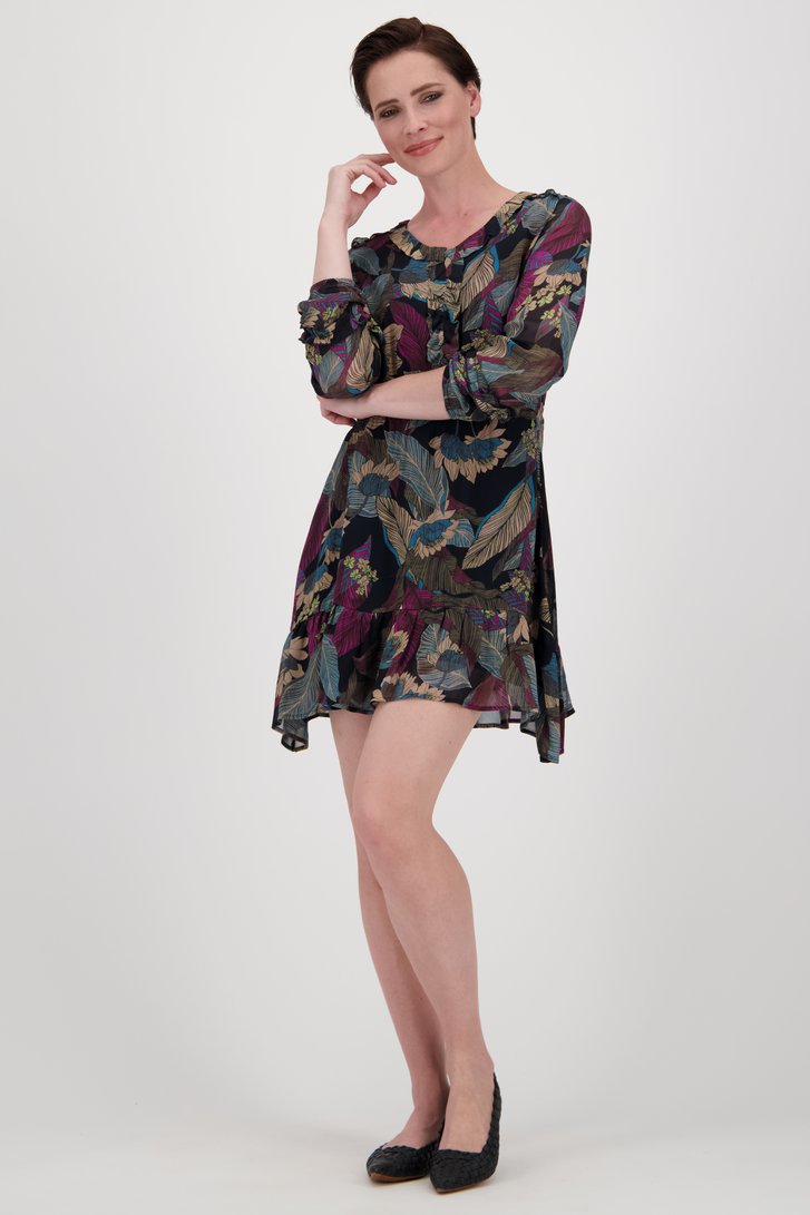Robe noire avec imprimé feuillage de More & More pour Femmes
