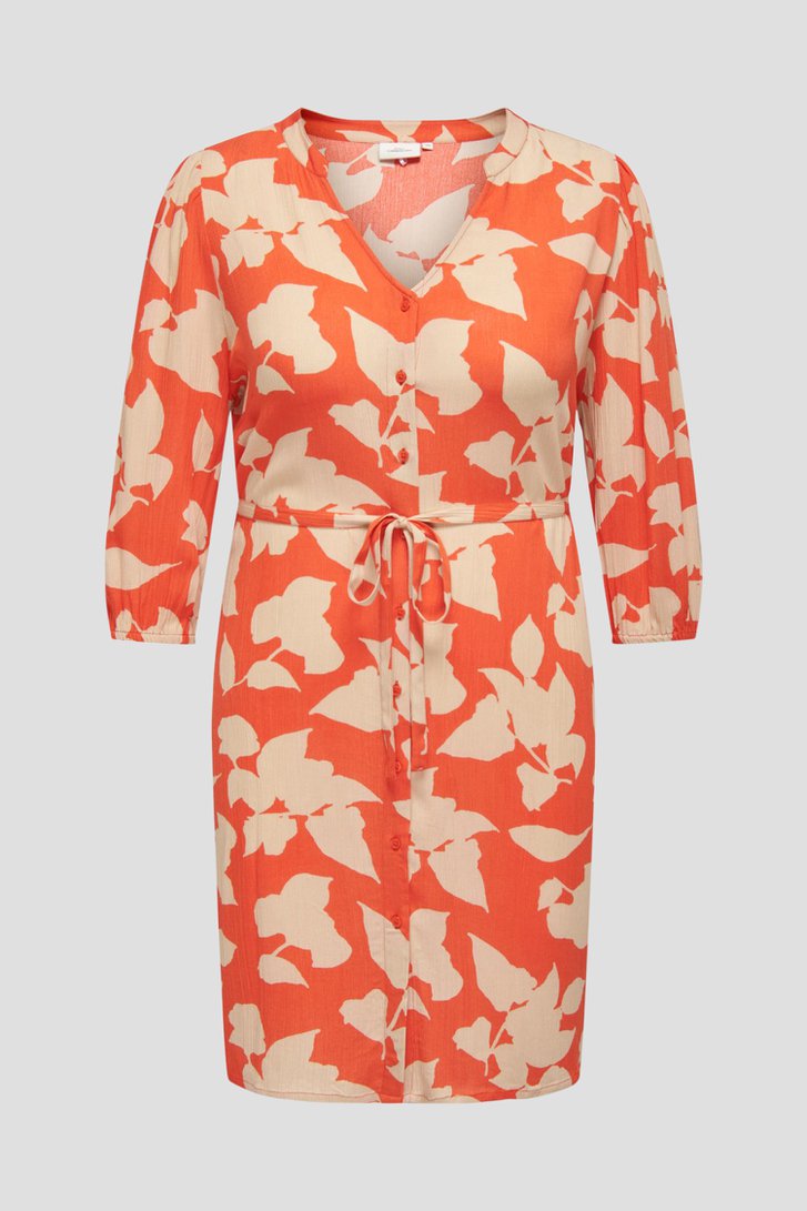 Robe orange à imprimé beige de Only Carmakoma pour Femmes