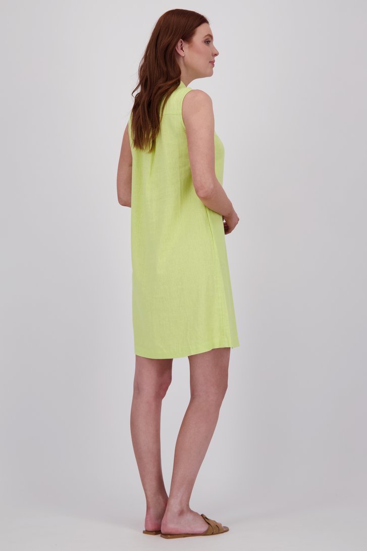 Robe sans manches vert clair à col chemise de Libelle pour Femmes