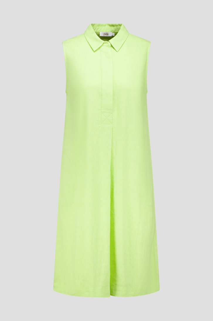 Robe sans manches vert clair à col chemise de Libelle pour Femmes