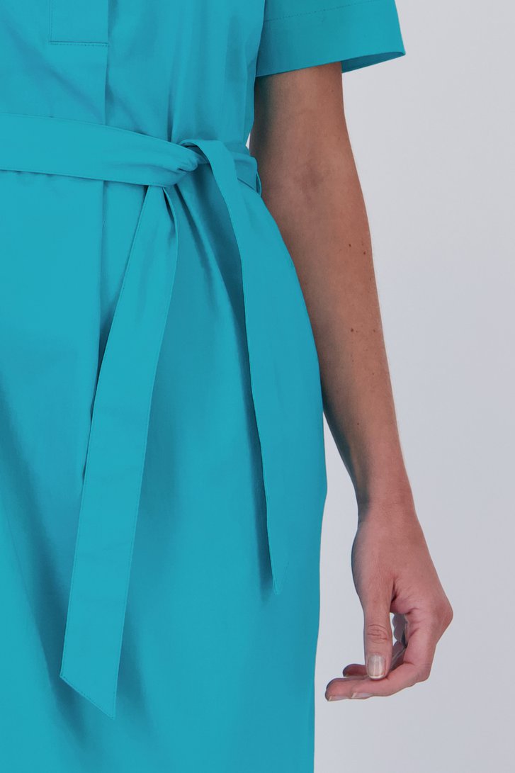 Robe turquoise en coton stretch de Claude Arielle pour Femmes