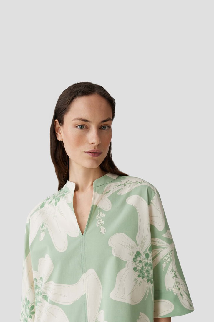 Robe vert clair à imprimé floral écru de Opus pour Femmes
