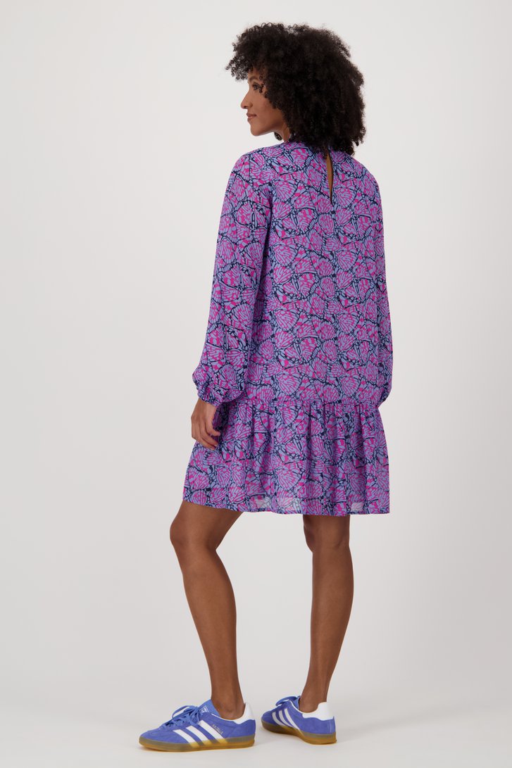 Robe violette légère à volants de Louise pour Femmes