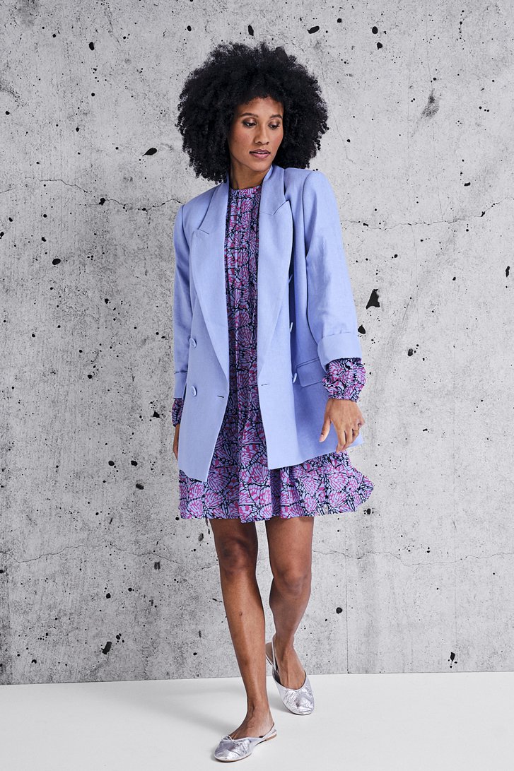 Robe violette légère à volants de Louise pour Femmes