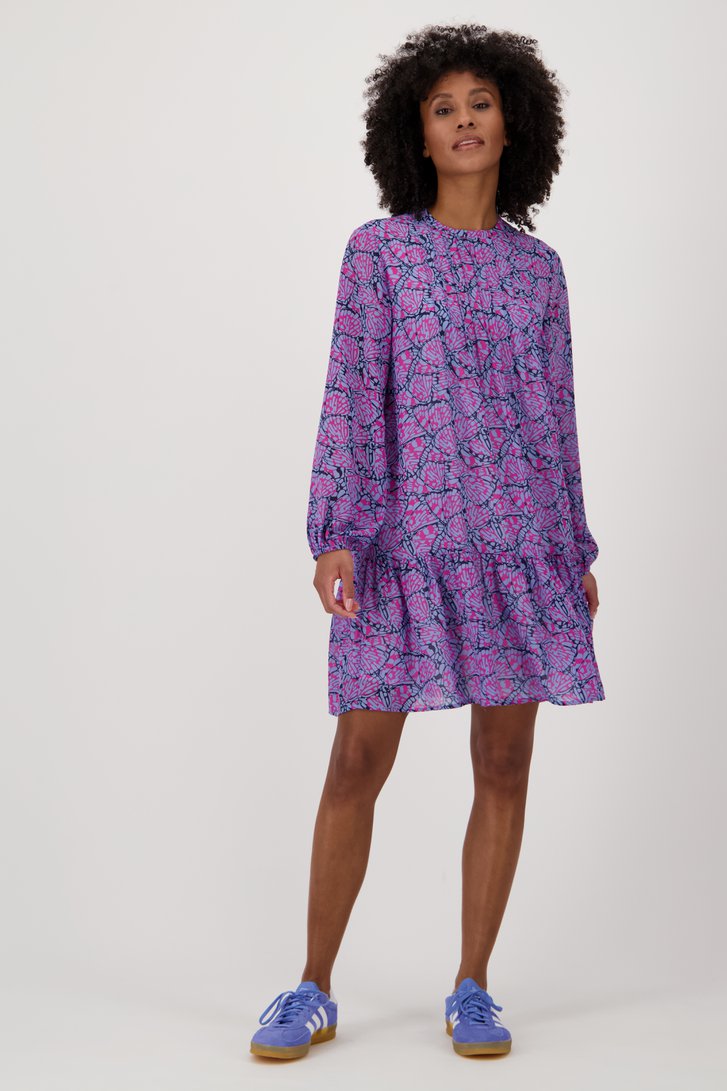Robe violette légère à volants de Louise pour Femmes